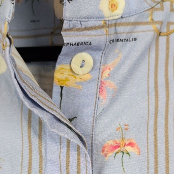 Holly Shae Designs Blue Botanical Standing Collar Tunic Blouse NWT - Picture 6 of 13